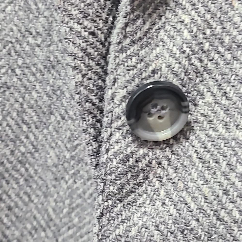 Vtg Harrington Square‎ Herringbone Tweed Wool Blend Blazer 10 Hong Kong